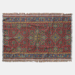 Classic Red and Blue,Persian Matta Carpet Mönster Filt