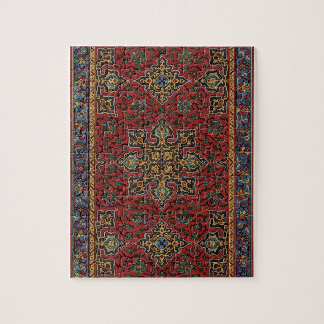 Classic Red and Blue,Persian Matta Carpet Mönster Pussel (Vertikal)