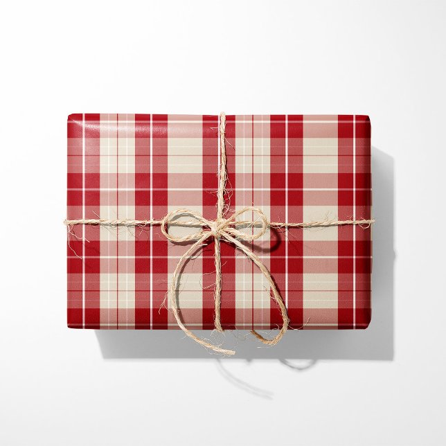 Classic Red and Cream Plaid Wrapping Paper Presentpapper (Skapare uppladdad)