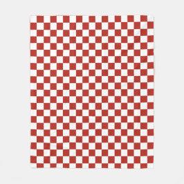 Classic Red and White Checkerboard Fleecefilt