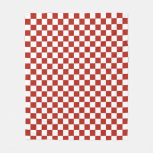 Classic Red and White Checkerboard Fleecefilt