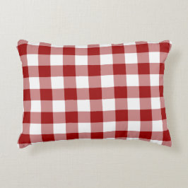 Classic Red and White Gingham Mönster Prydnadskudde
