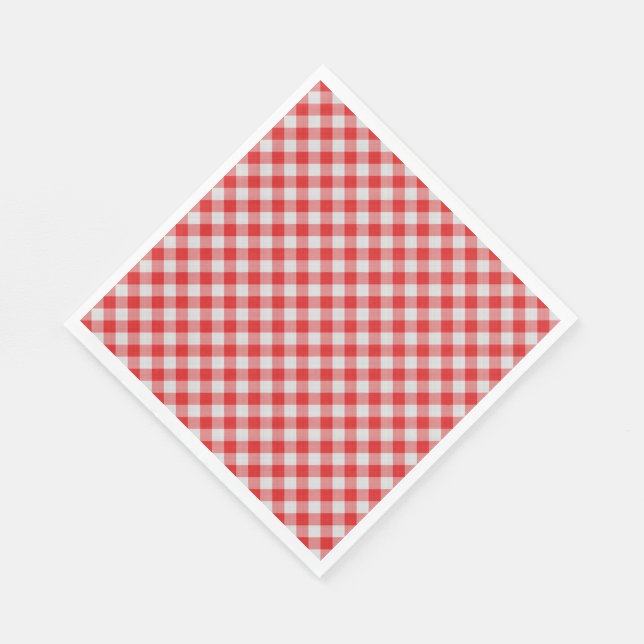 Classic Red and White Gingham Papper Napkins Pappersservett (Hörn)