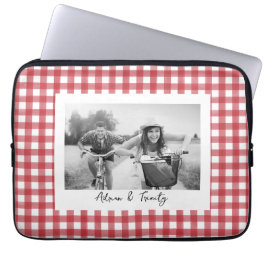 Classic Red and White Gingham Play Anpassningsbar Laptop Fodral