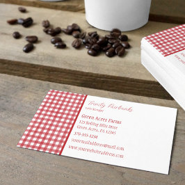 Classic Red and White Gingham Play Visitkort