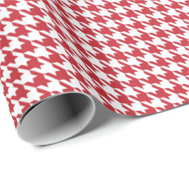 Classic Red and White Houndstooth Pattern Presentpapper