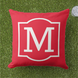 Classic Red Anpassningsbar Monogram Brev Kudde