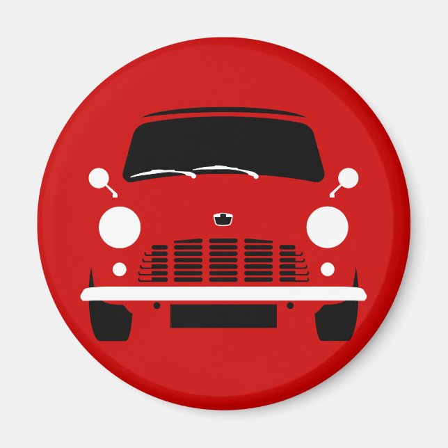 Classic Red Austin Mini Van Magnet (Framsidan)