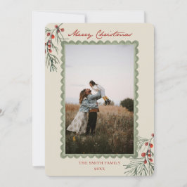 Classic Red Berry Christmas Julkort