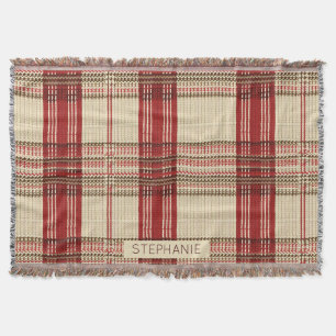 Classic Red & Black Tartan Play - Rustic Woven 2 Filt