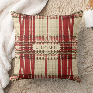 Classic Red & Black Tartan Play - Rustic Woven 2 Kudde