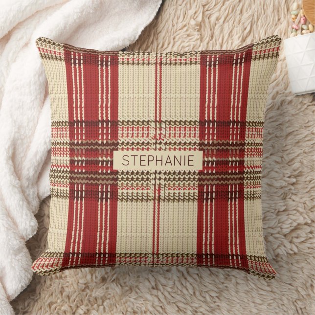 Classic Red & Black Tartan Play - Rustic Woven 2 Kudde (Filt)