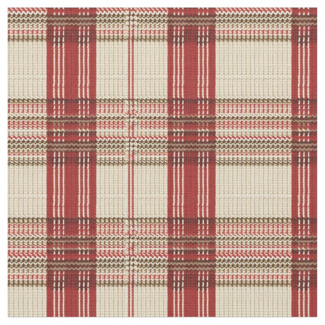 Classic Red & Black Tartan Play - Rustic Woven 2 Tyg (Närbild)