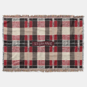 Classic Red & Black Tartan Play - Rustic Woven Filt