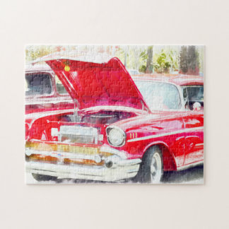 Classic Red Chevy Jigszle Puzzle Pussel