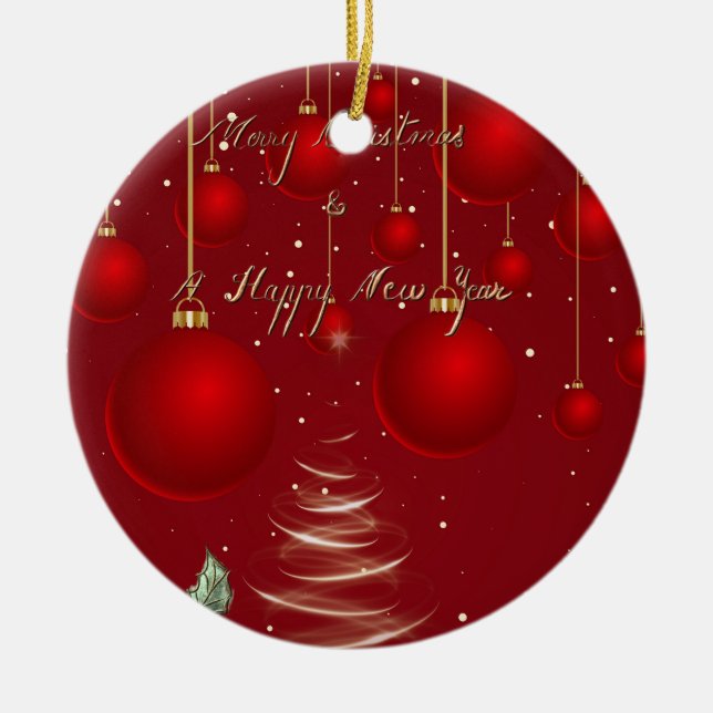  Classic Red Christmas Ornaments Christmas  Julgransprydnad Keramik (Framsidan)