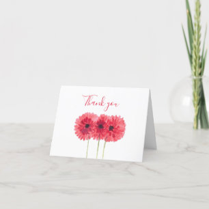 Classic Red Dahlia Blommigt Bröllop Tack Kort