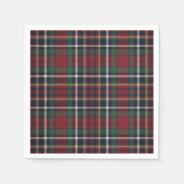 Classic Red Dark Blue Green Plaid Pattern Pappersservett