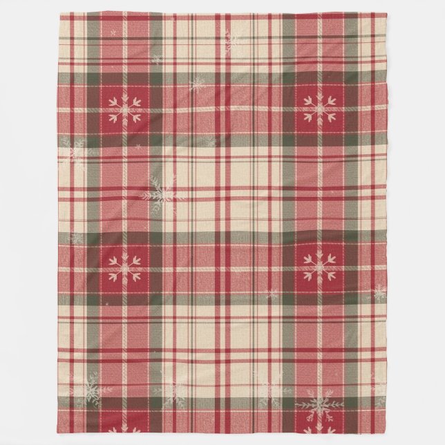 Classic Red & Evergreen Tartan Fleece Blanket (Framsidan)