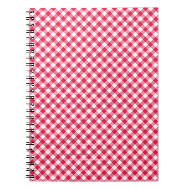 Classic Red Gingham Land Mönster Anteckningsbok (Framsidan)