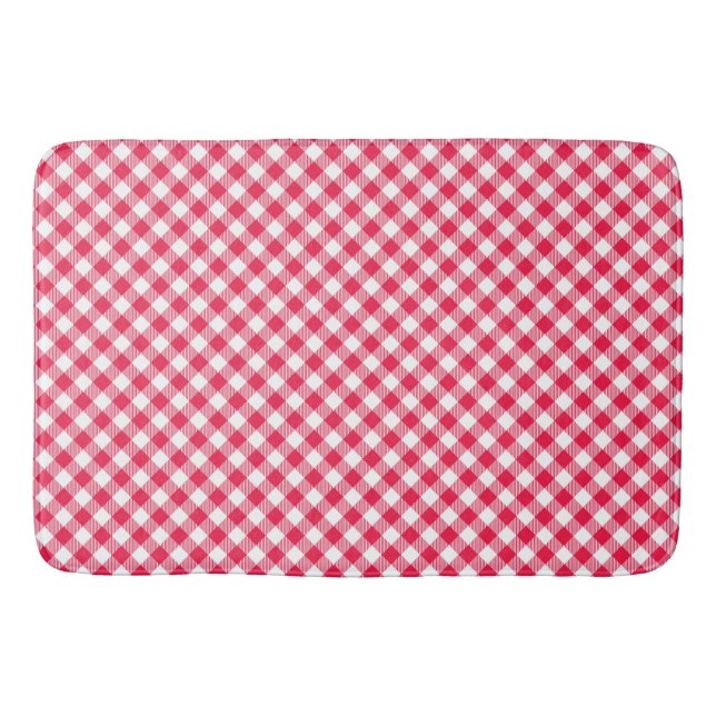 Classic Red Gingham Land Mönster Badrumsmatta (Framsidan)