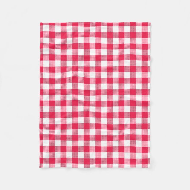 Classic Red Gingham Land Mönster Fleecefilt (Framsidan)