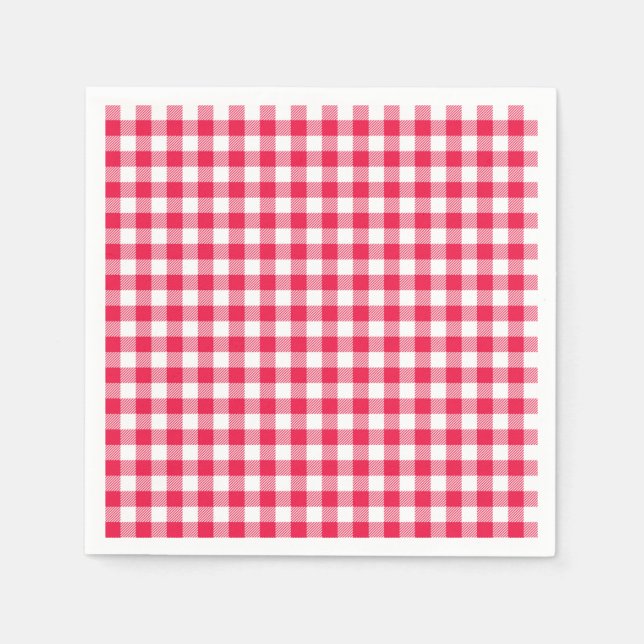 Classic Red Gingham Land Mönster Pappersservett (Framsidan)