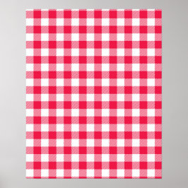Classic Red Gingham Land Mönster Poster