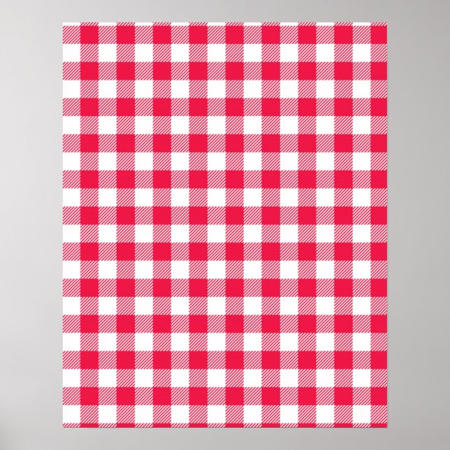Classic Red Gingham Land Mönster Poster (Framsidan)