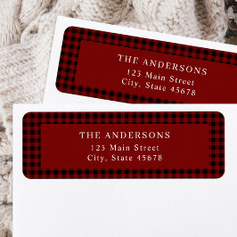 Classic Red Gingham Returadress Returadress Etikett