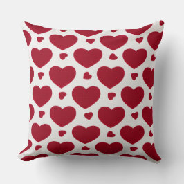 Classic Red Heart Pattern Cotton Throw Pillow Kudde