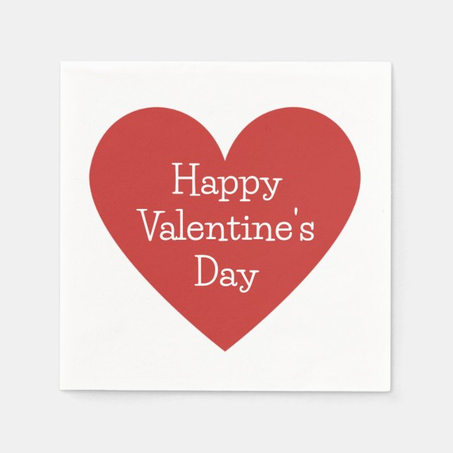 Classic Red Heart Valentine-meddelande Pappersservett (Framsidan)