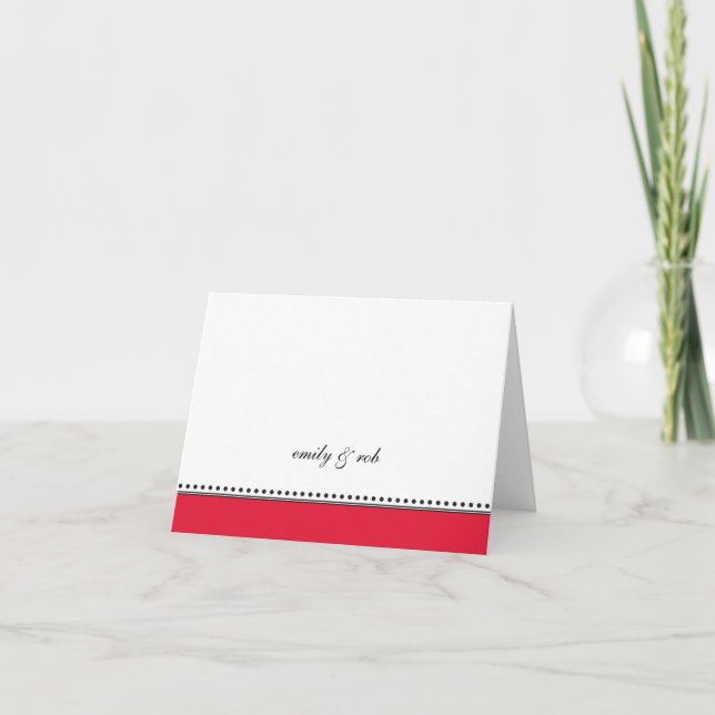 Classic Red med Black Dots Notecard Anteckningskort (Framsida)