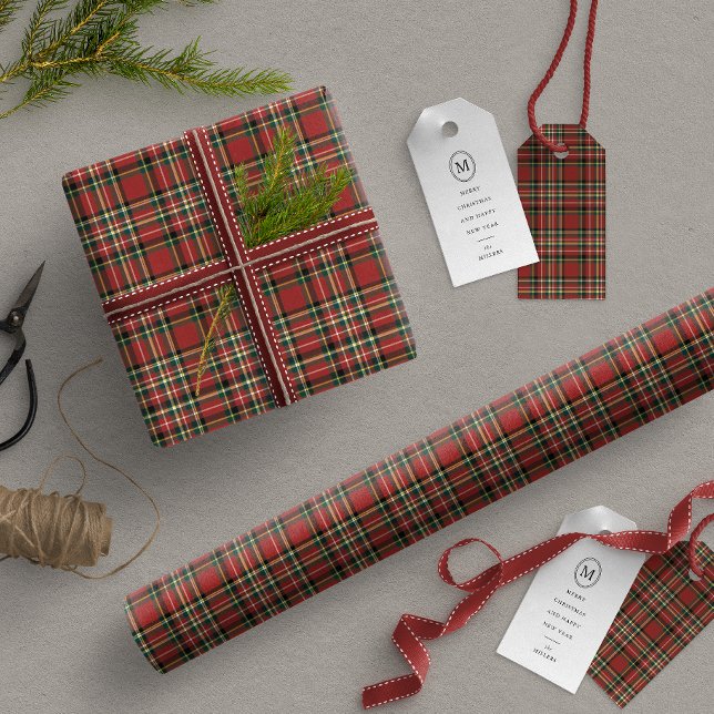 Classic Red Plaid Christmas Vintage Holiday Gift Presentpapper (Skapare uppladdad)