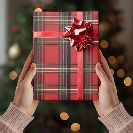 Classic Red Plaid Christmas Wrapping Paper Presentpapper