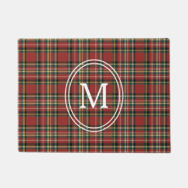 Classic Red Plaid Monogram Christmas Holiday