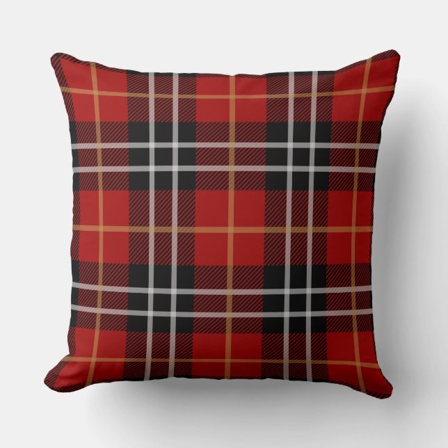 Classic Red Plaid Throw Pillow Kudde (Framsida)