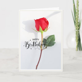Classic Red Rose Birthday folded Greeting Card Kort