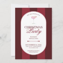 Classic red stripe Christmas Invitation Inbjudningar