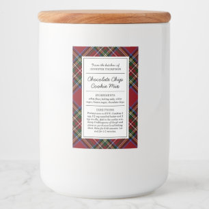 Classic Red Tartan Helgdag Mat Etikett