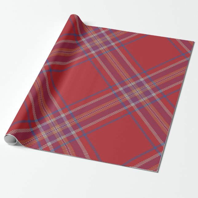 Classic Red Tartan Play Presentpapper (Utrullad)