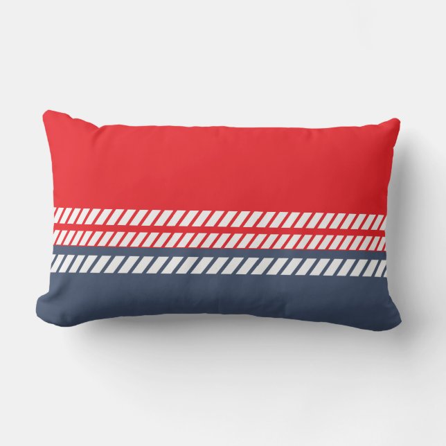 Classic Red White and Blue with Stripes  Lumbarkudde (Framsida)