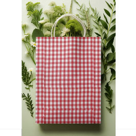 Classic Red & White Buffalo Check Gingham Pattern 
