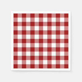 Classic Red White Gingham Check Mönster Pappersservett