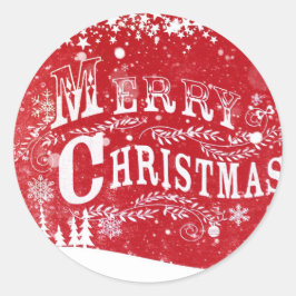 Classic Red White God jul Runt Klistermärke