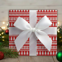 Classic Red & White Julgran Stripe Mönster