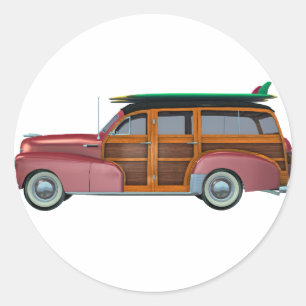 Classic Red Woody Runt Klistermärke