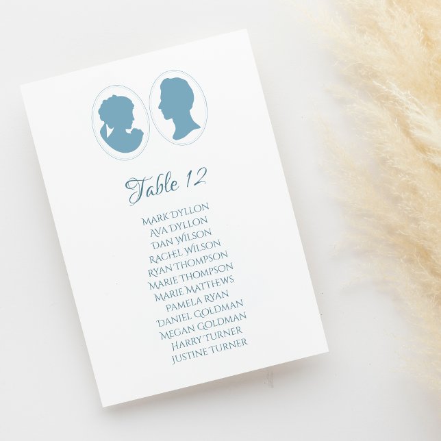 Classic ReEmergency Blue Cameo Bröllop Bordsnummer (Skapare uppladdad)