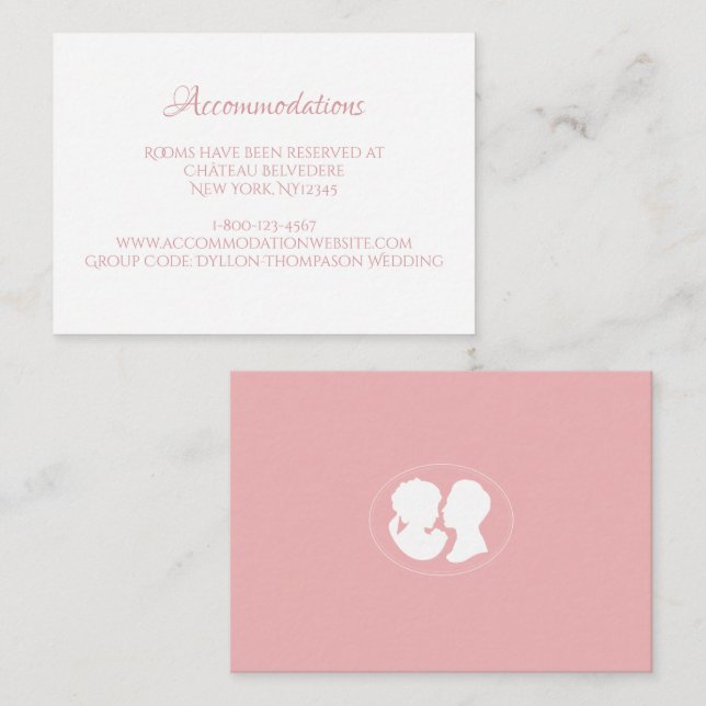 Classic ReEmergency Rosa Cameo Bröllop-bostäder Tilläggskort (Fram/baksida)