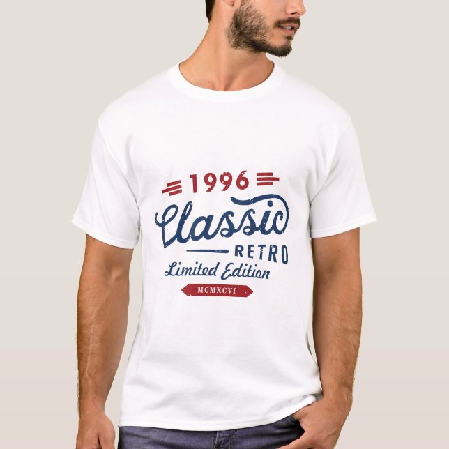 Classic Retro 1996 Begränsad Edition Birthday Gift T Shirt (Framsida)